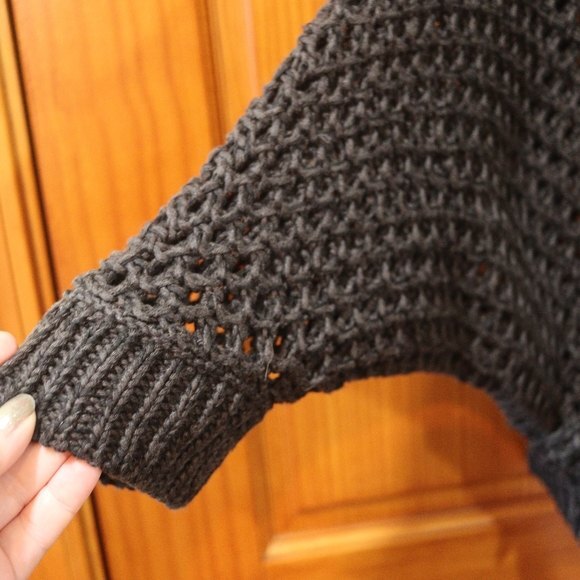 Theory Black Doleman Chunky Knit Open Cardigan Sweater Small Oversized - Picture 6 of 12